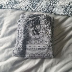 Gray Patterned Jeans